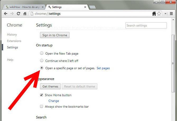 Λεπτομέρειες σχετικά με τον τρόπο αλλαγής της αρχικής σελίδας στο Google Chrome